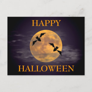 Carte Postale Lune et chauves-souris