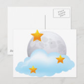 Carte Postale Lune et étoiles (Devant / Derrière)