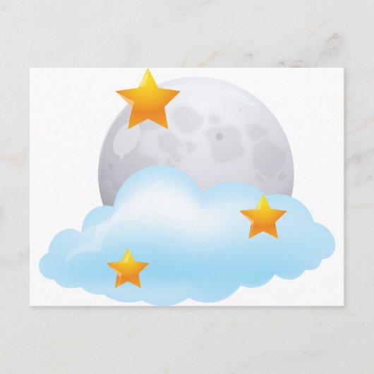 Carte Postale Lune et étoiles (Devant)