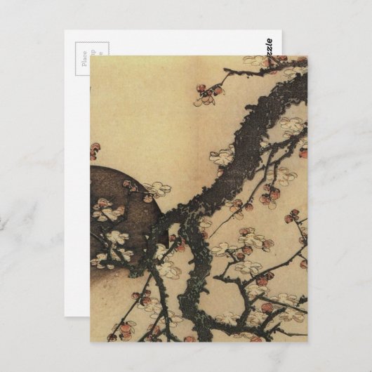 Carte Postale Lune et fleurs (Devant / Derrière)