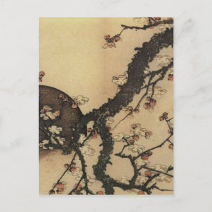 Carte Postale Lune et fleurs