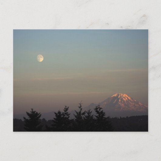Carte Postale Lune et Mont Ranier à (Devant)