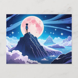 Carte Postale Lune, étoiles et galaxie — La vie n'est qu'un rêve