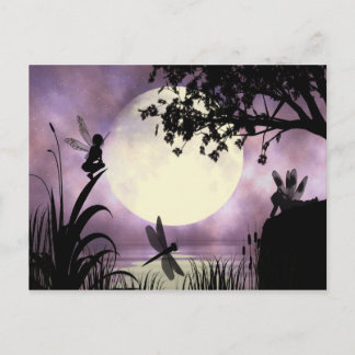 Carte postale lune fée
