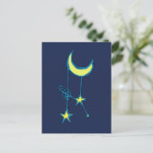 Carte Postale Lune lunaire et étoiles (Debout devant)