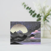 Carte Postale Lune lunaire et montagnes Art Abstrait (Debout devant)