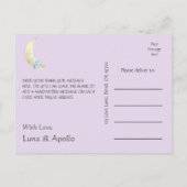 Carte Postale Lune lunaire lunaire Merci pourpre (Dos)