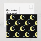 Carte postale Lune (Noir & Jaune Douce) (Devant / Derrière)