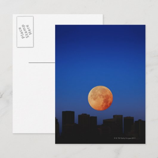 Carte Postale Lune orange (Devant / Derrière)