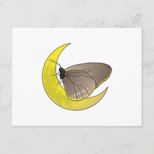Carte Postale Lune Papillon (Devant)