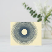 Carte Postale lune rayonnant de lumière noire art abstrait (Debout devant)