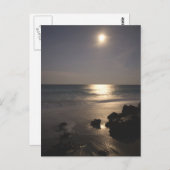 Carte Postale Lune se levant au-dessus de l'océan (Devant / Derrière)