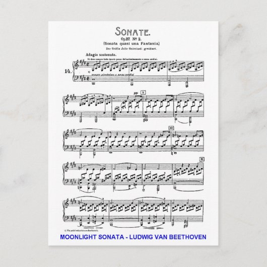 Carte Postale Lune-Sonate-Ludwig-Beethoven (Devant)