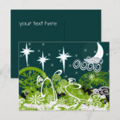 Carte Postale Lune Star Tree Paint Splat (Devant / Derrière)