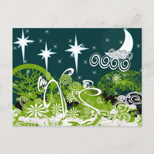 Carte Postale Lune Star Tree Paint Splat (Devant)