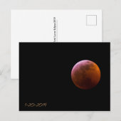 Carte Postale Lune superbe de loup de sang - éclipse lunaire (Devant / Derrière)
