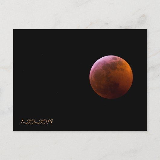 Carte Postale Lune superbe de loup de sang - éclipse lunaire (Devant)