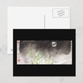 Carte postale Lune sur Grass Black (Devant / Derrière)