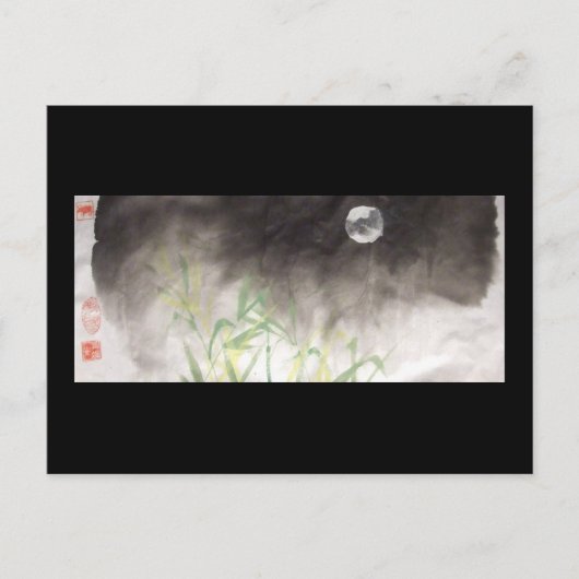 Carte postale Lune sur Grass Black (Devant)