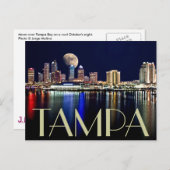 CARTE POSTALE LUNE SUR LA BAIE TAMPA ! (Devant / Derrière)