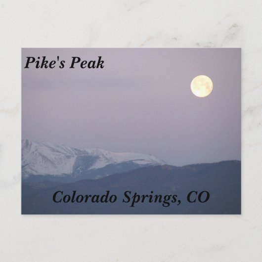 Carte Postale Lune sur le pic de Pike (Devant)
