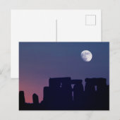 Carte Postale Lune sur Stonehenge | Wiltshire, Angleterre (Devant / Derrière)
