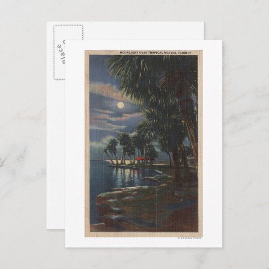 Carte Postale Lune sur une plage de FlorideFloride (Devant / Derrière)