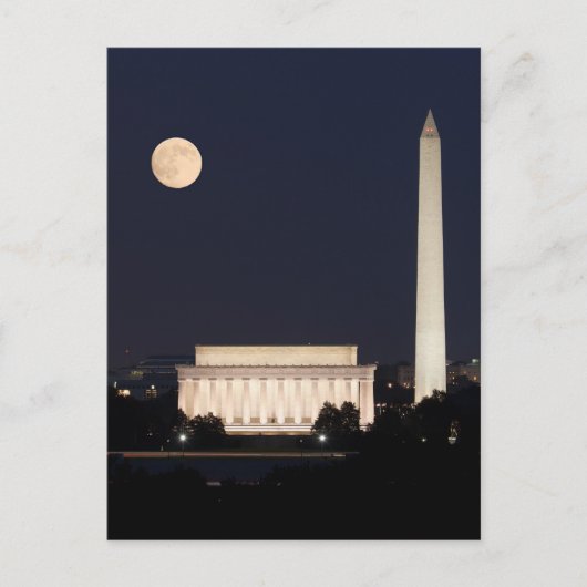 Carte Postale Lune sur Washington DC (Devant)
