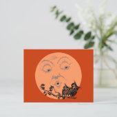 Carte Postale Lune Vintage Halloween Hiboux (Debout devant)