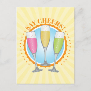 Carte postale Lunettes de Champagne colorées Mimos
