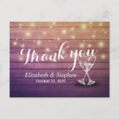 Carte Postale Lunettes de Champagne mariage Merci (Devant)