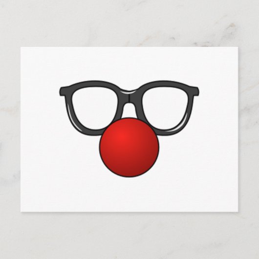 Carte Postale Lunettes de clown et nez (Devant)