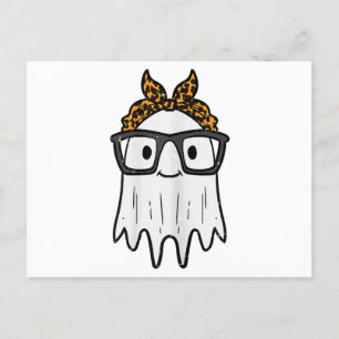 Carte Postale Lunettes de fantôme d'Halloween mignonnes