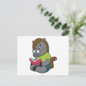 Carte Postale Lunettes de livre de nerd de cheval (Debout devant)