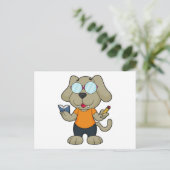 Carte Postale Lunettes de livre nerd de chien (Debout devant)