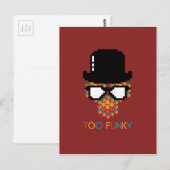 Carte Postale Lunettes de singe funky issométrique Cube motif (Devant / Derrière)