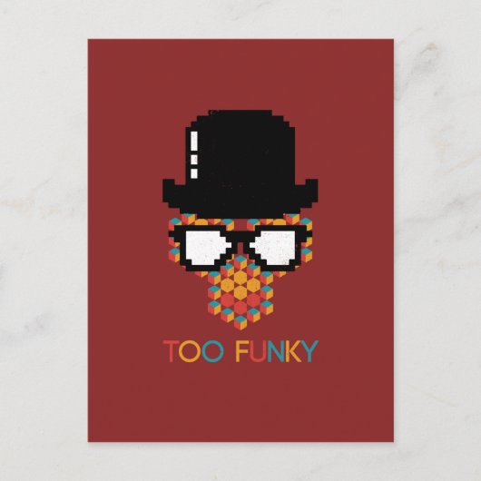 Carte Postale Lunettes de singe funky issométrique Cube motif (Devant)