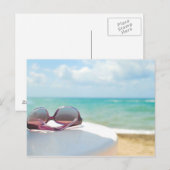 Carte Postale Lunettes De Soleil À La Plage (Devant / Derrière)