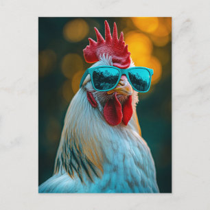 Carte Postale Lunettes de soleil bleu cool