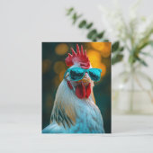 Carte Postale Lunettes de soleil bleu cool (Debout devant)