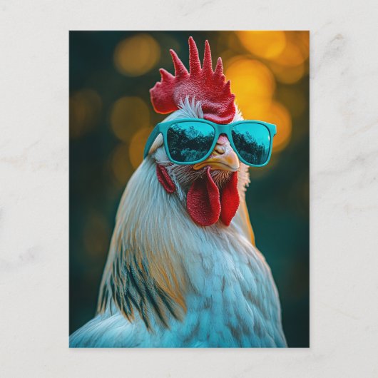 Carte Postale Lunettes de soleil bleu cool (Devant)
