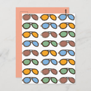 Carte Postale Lunettes de soleil Coloré Lunettes de soleil d'été