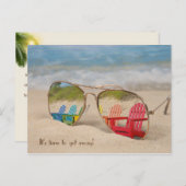 Carte Postale lunettes de soleil de voyage de vacances tropicale (Devant / Derrière)