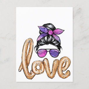 Carte Postale Lunettes de soleil fille rose Saint-Valentin Amour