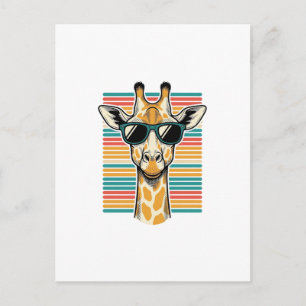 Carte Postale Lunettes de soleil girafe vintage vecteur rayure r