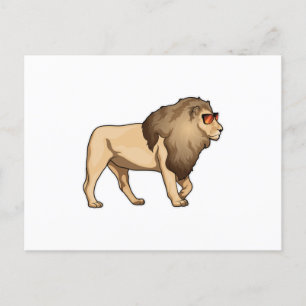 Carte Postale Lunettes de soleil Lion