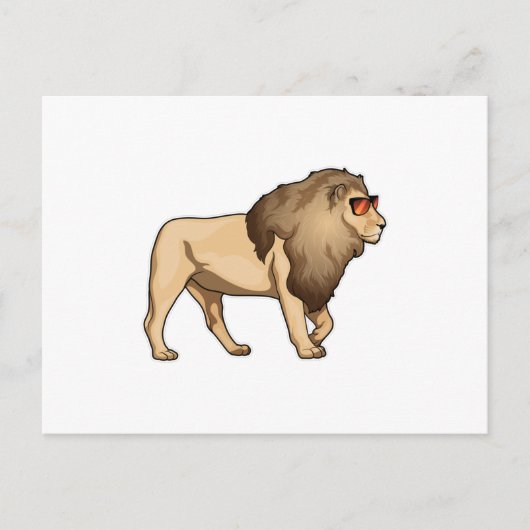 Carte Postale Lunettes de soleil Lion (Devant)