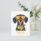 Carte Postale Lunettes de soleil pour chien de Dachshund Merci C (Debout devant)