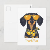 Carte Postale Lunettes de soleil pour chien de Dachshund Merci C (Devant / Derrière)