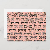 Carte Postale Lunettes de vue rose pâle, Lunettes de vue, Vêteme (Devant / Derrière)